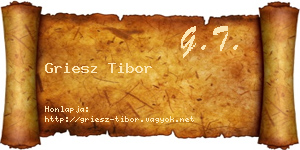 Griesz Tibor névjegykártya